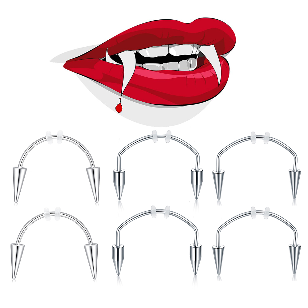 Nail Art Vampire - Wkoud 2 Pcs Piercing Tijger Tanden