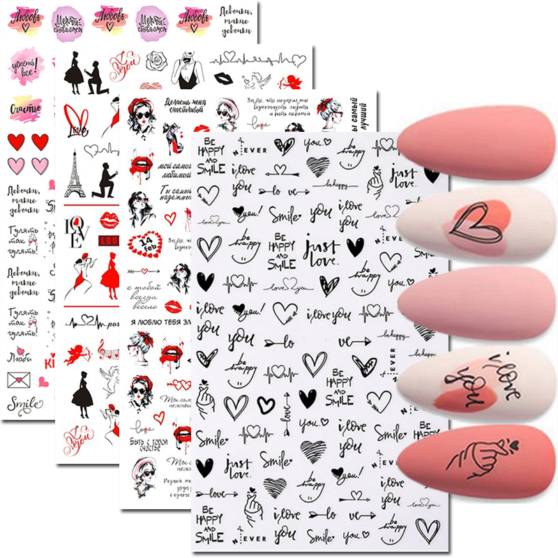 Nail Art Valentine - Nail Art Decals Liefde Harten Letters