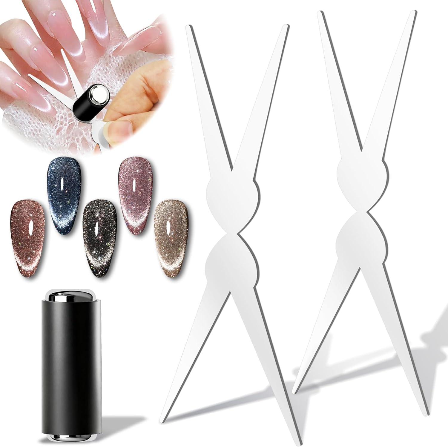 Nail Art Full Color - 3D Dubbelkopige Nagels Franse Vorm Sterke