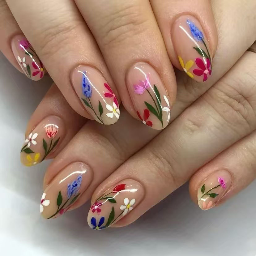 Nail Art Oval - 24 stuks eenvoudige amandelnagels tips verse