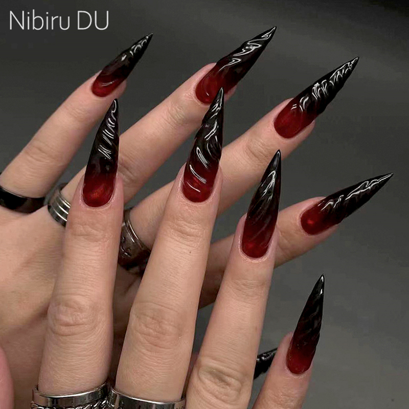 Nail Art Vampire - 24 Stuks Halloween Bloed Druk op