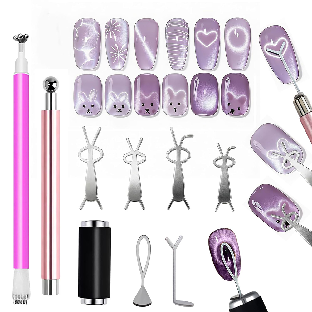 Nail Art Full Color - 10 stuks Cat Eye Nagelmagneet Set
