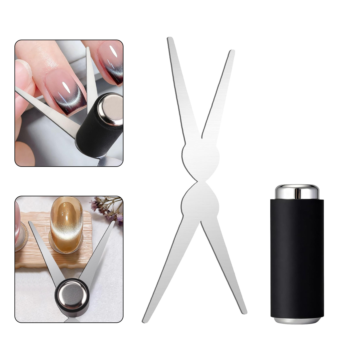 Nail Art Full Color - Dubbelkop Franse Nagelkunst Magneetset 3D Sterke