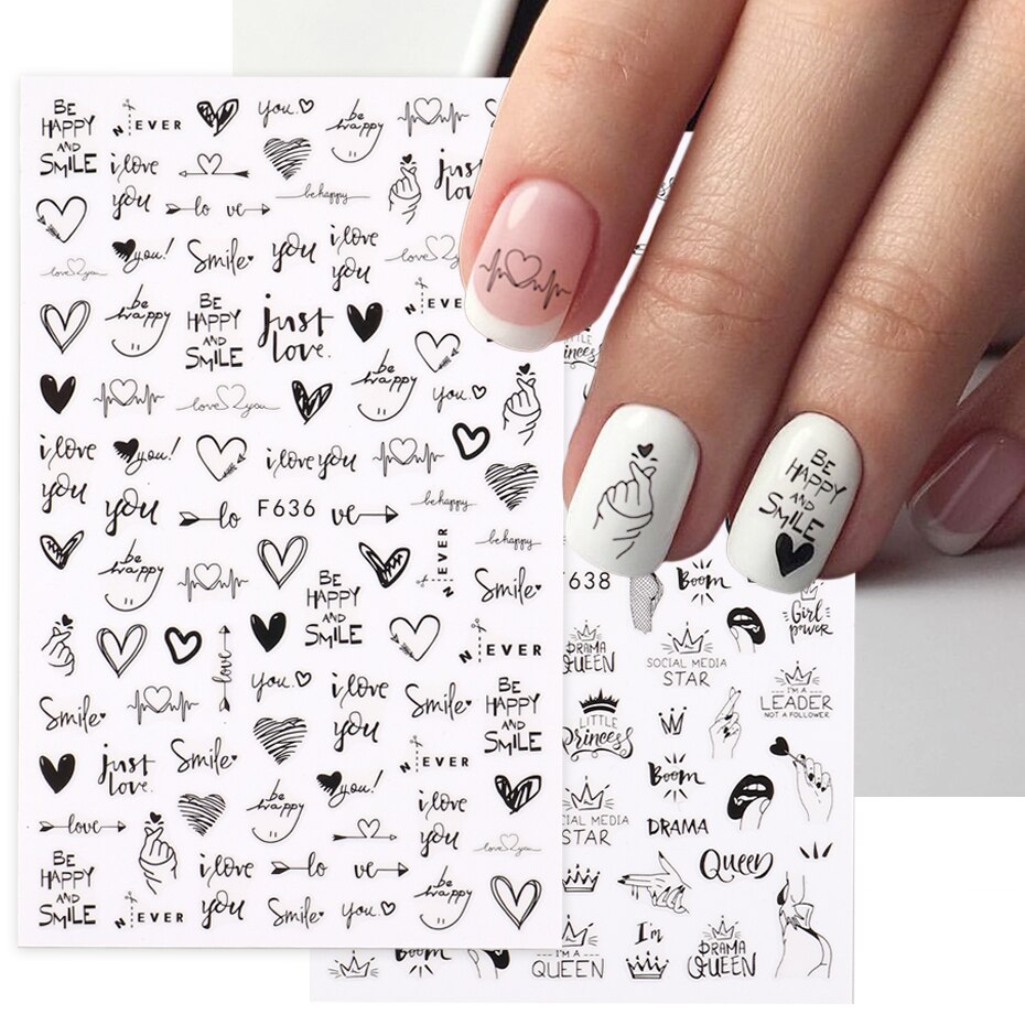 Nail Art Valentine - 2 stuks Hart Liefde Ontwerp 3D