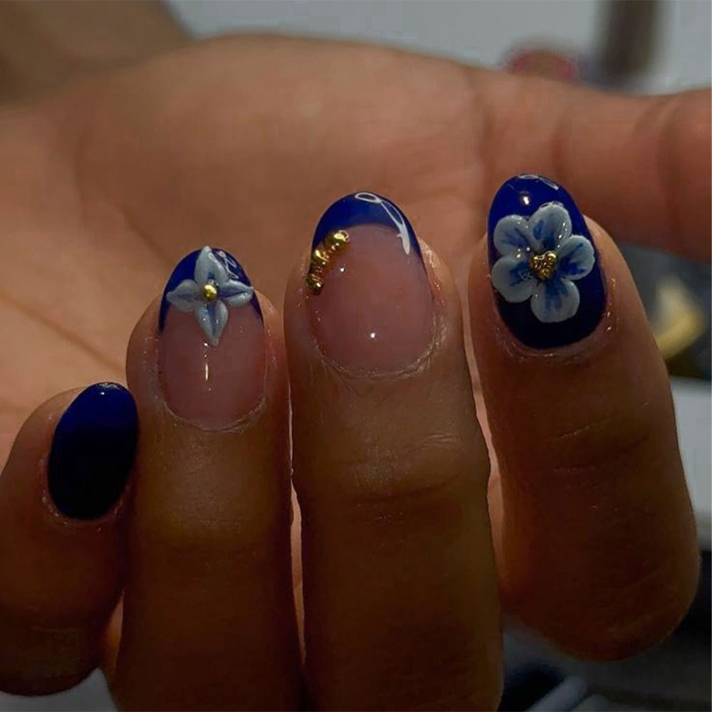 Nail Art Oval - 24 stuks korte ovale 3D gel