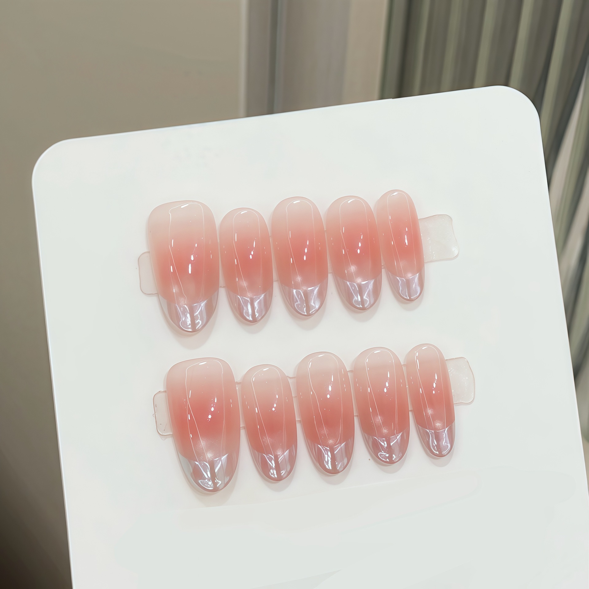 Nail Art Oval - 10 stuks pure handgeperste ovale nagels,