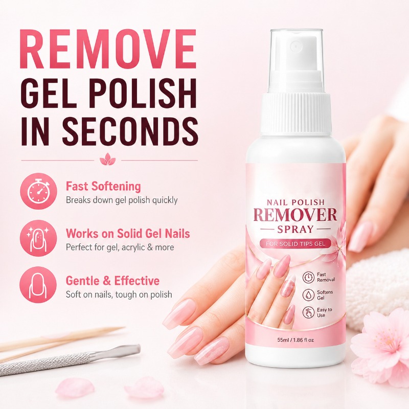 Nail Art Fake Nails - Nagelverwijderaar Spray, vaste nagelgel oplossende vloeistof,