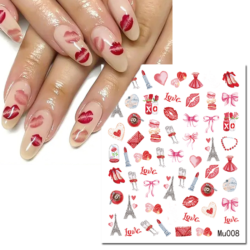 Nail Art Valentine - 3d Nail Art Sliders Stickers Valentijn