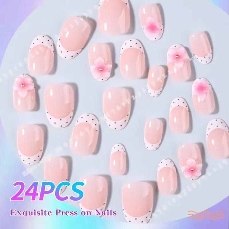24 stuks korte ovale 3D gel na - Nail Art Oval recensie en prijs