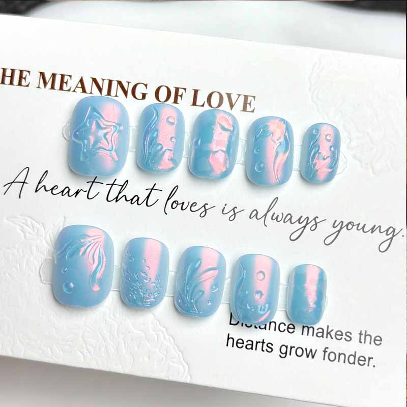 10 stuks Ocean Secret Realm Bl - Nail Art Fake Nails recensie en prijs