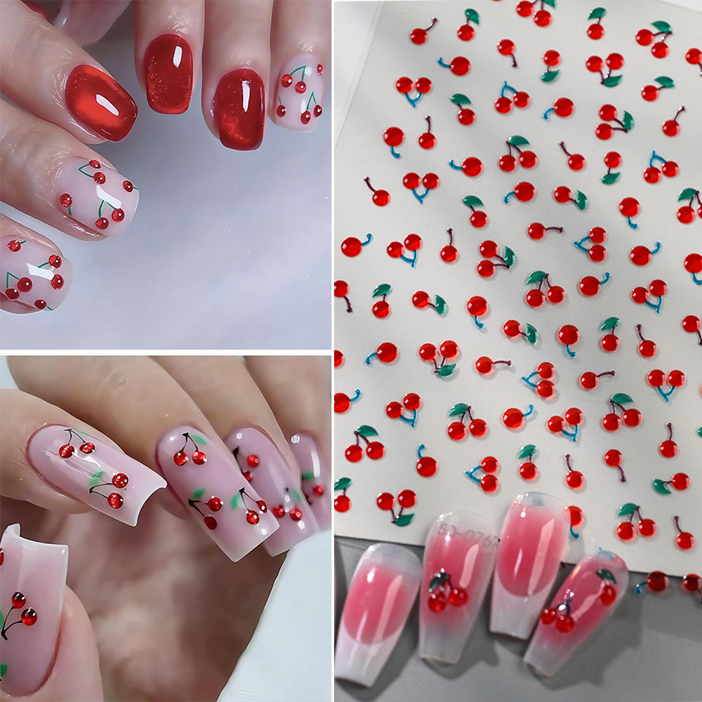 1/2 Stuks 5D Leuke Rode Krista - Nail Art Red Cherry recensie en prijs