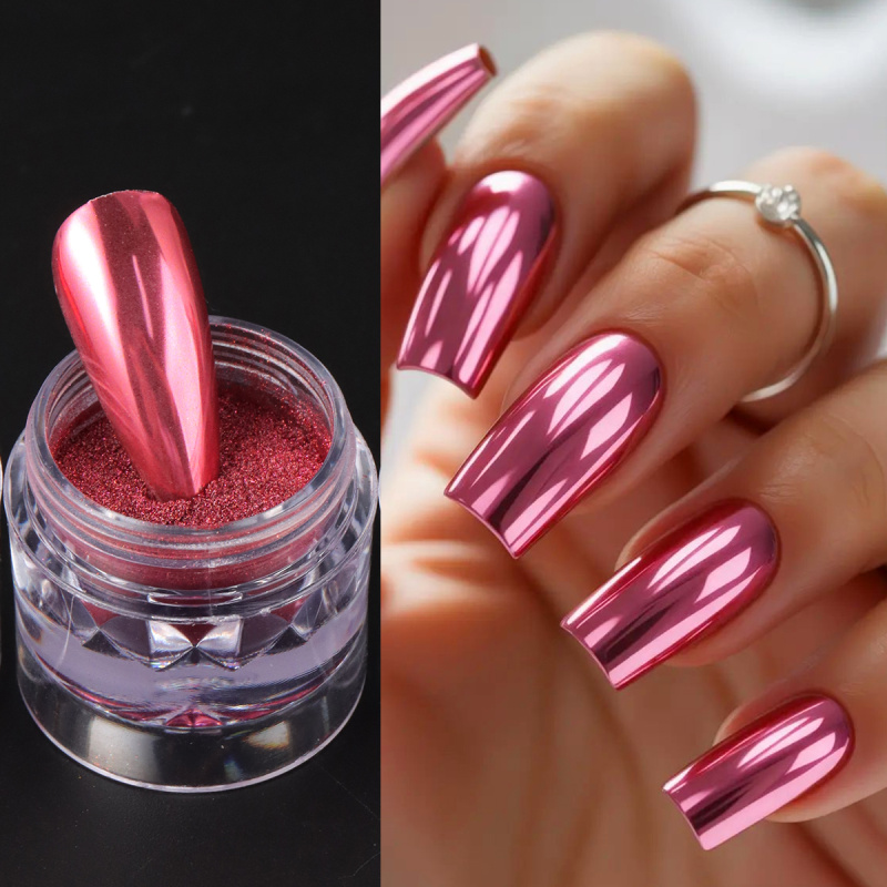 Chroom Rood Roze Nagel Glitter - Nail Art Valentine recensie en prijs