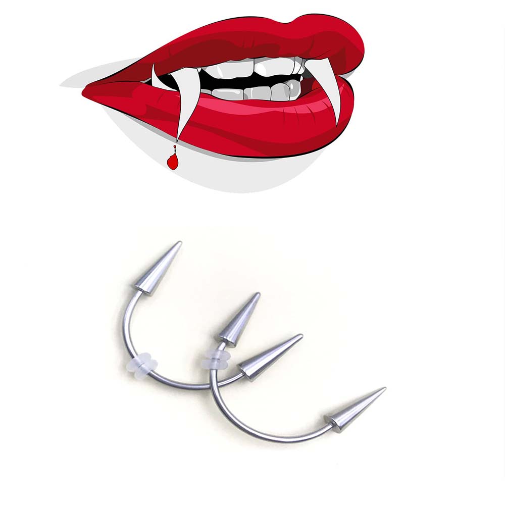 Wkoud 2 Pcs Piercing Tijger Ta - Nail Art Vampire recensie en prijs