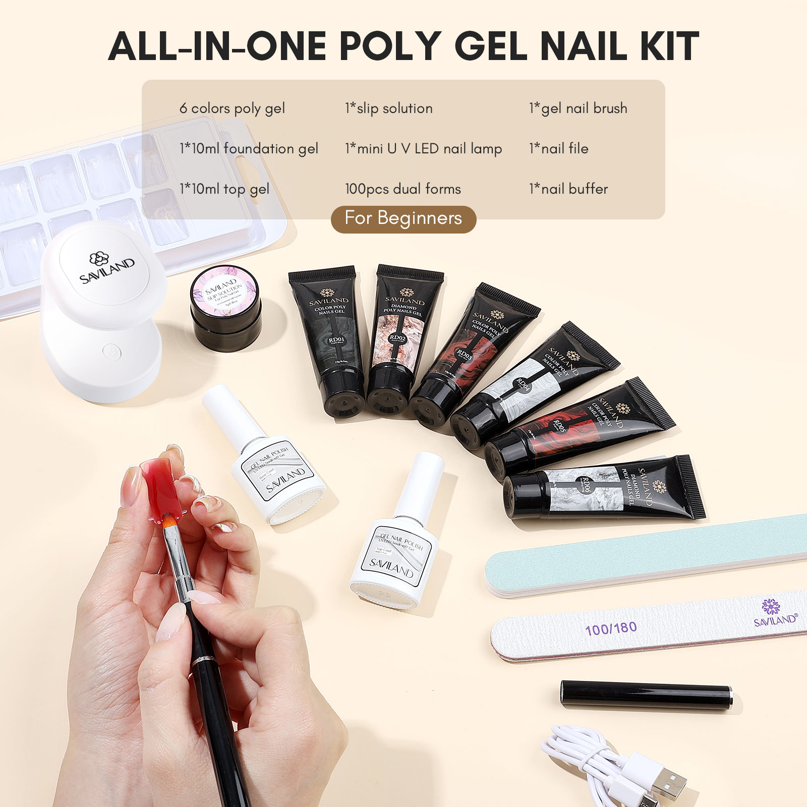 Saviland Poly Gel Nagels Kit 6 - Polygel Nail Kit recensie en prijs