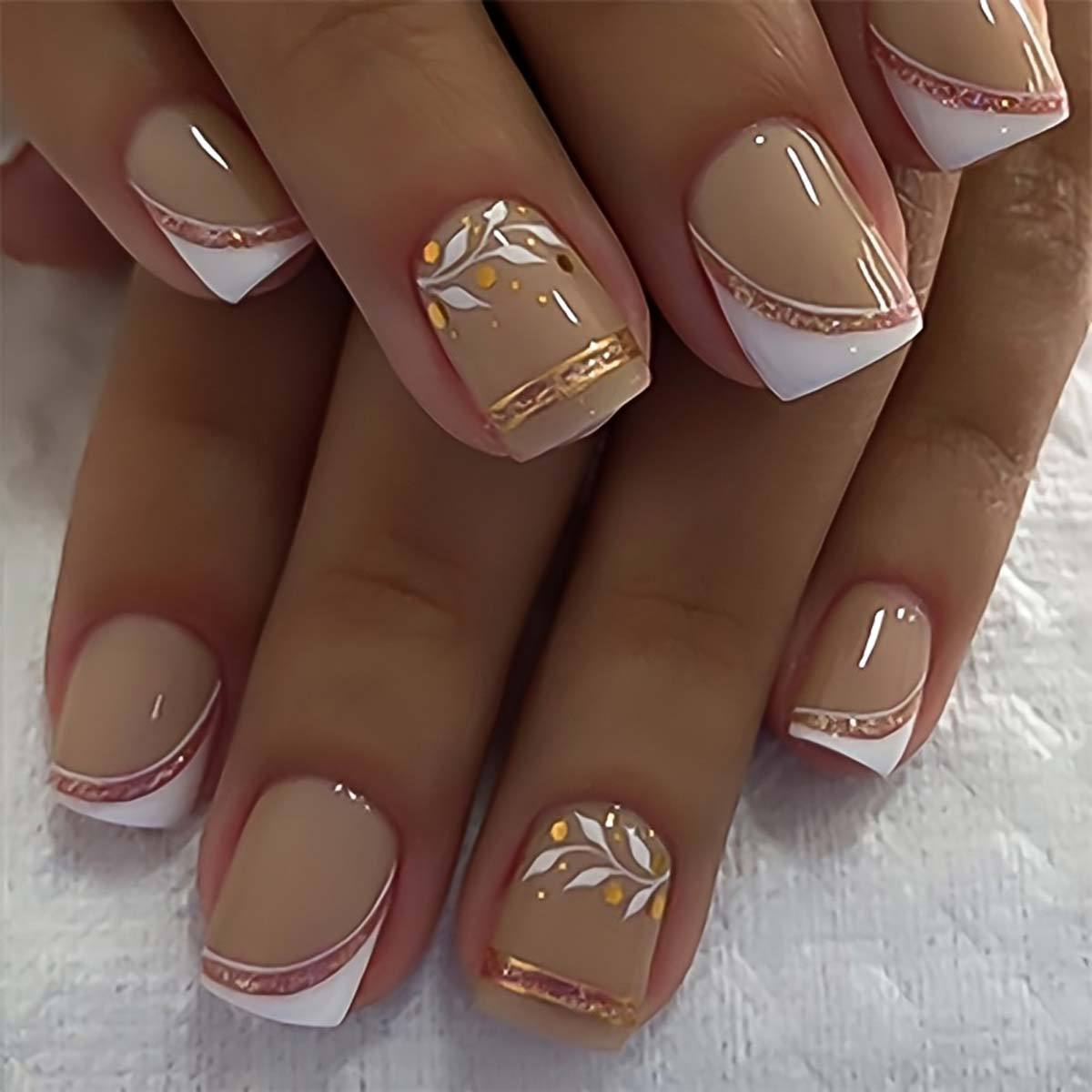 Naakte korte vierkante opdruk  - Nail Art Fake Nails recensie en prijs