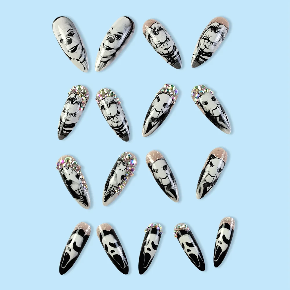 24 stuks glanzende lange amand - Nail Art Vampire recensie en prijs