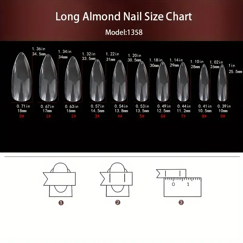 24 stuks glanzende lange amand - Nail Art Vampire recensie en prijs