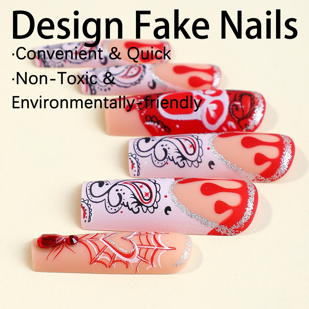 Eng Bloed Schedel Nep Nagels L - Nail Art Vampire recensie en prijs