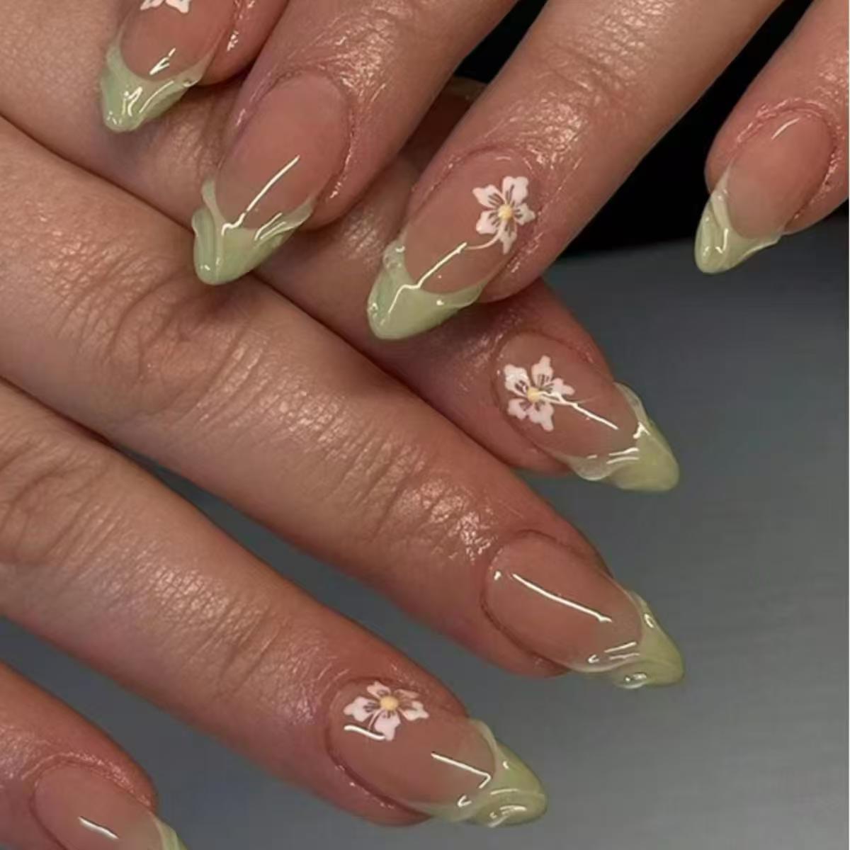 24 stuks eenvoudige groene Fra - Nail Art Oval recensie en prijs