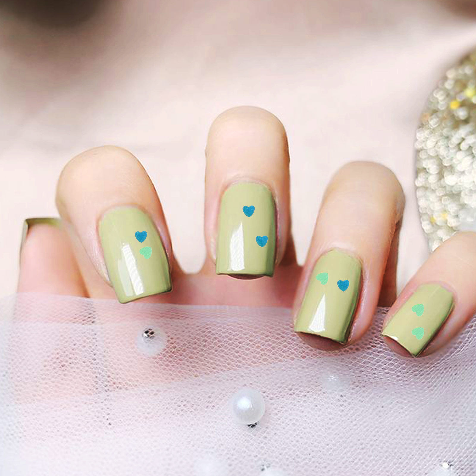 1Set Shining Heart Nail Paille - Nail Art Valentine recensie en prijs