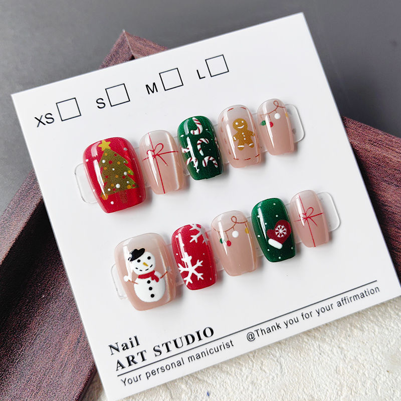 10 stuks kerst half handgemaak - Nail Art Fake Nails recensie en prijs