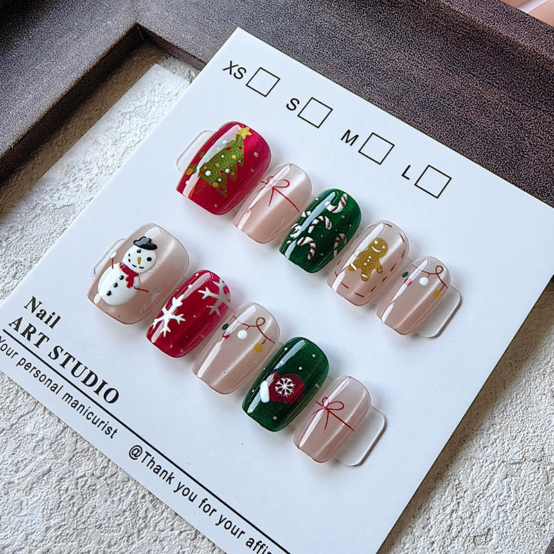 10 stuks kerst half handgemaak - Nail Art Fake Nails recensie en prijs
