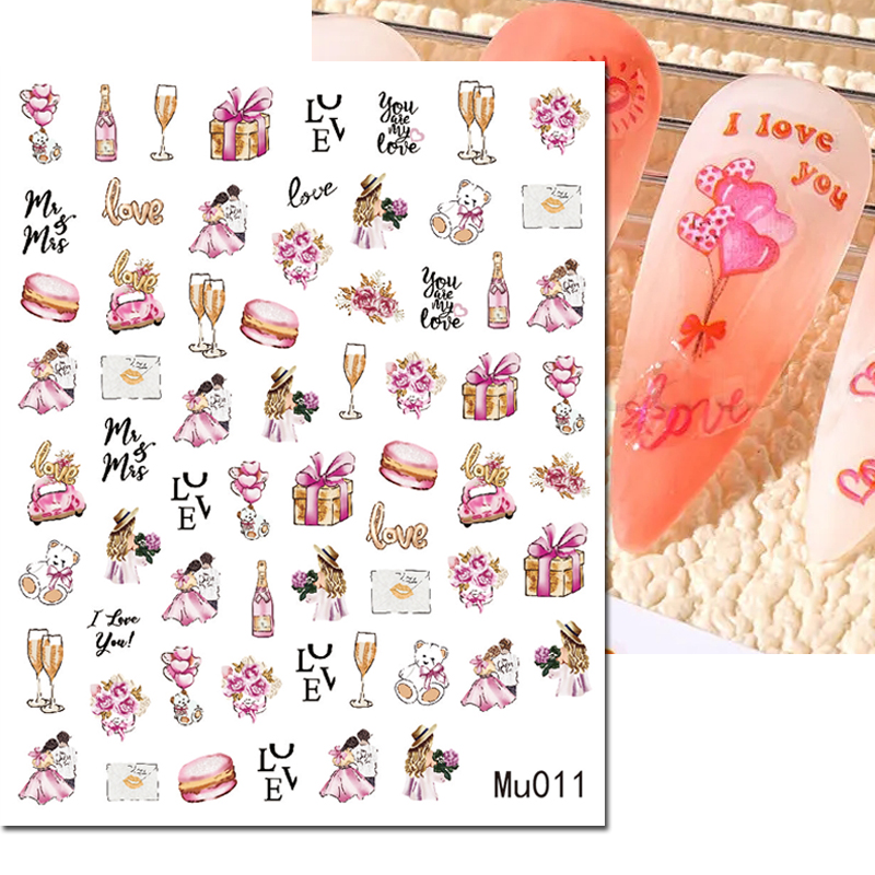 3d Nail Art Sliders Stickers V - Nail Art Valentine recensie en prijs