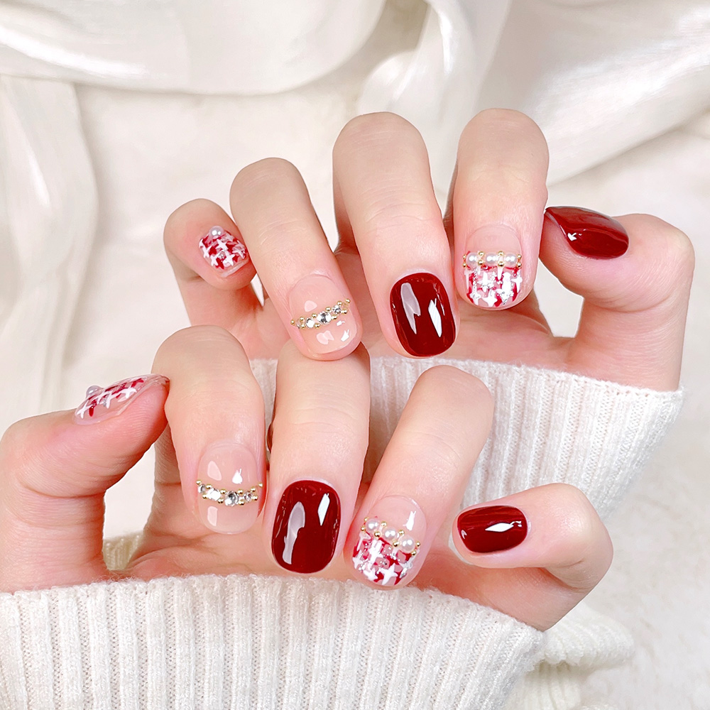 10 stuks korte vierkante ronde - Nail Art Fake Nails recensie en prijs
