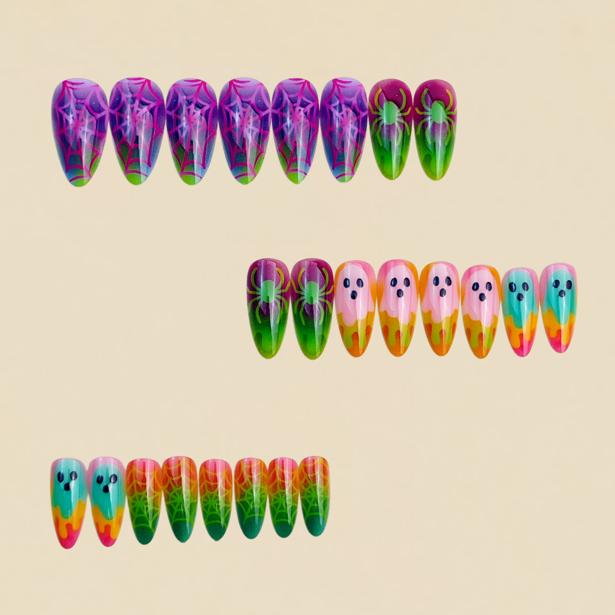 Neon gradiëntkleur Halloween p - Nail Art Full Color recensie en prijs