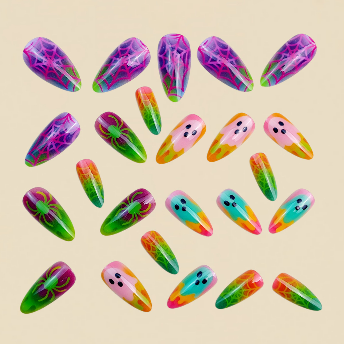 Neon gradiëntkleur Halloween p - Nail Art Full Color recensie en prijs