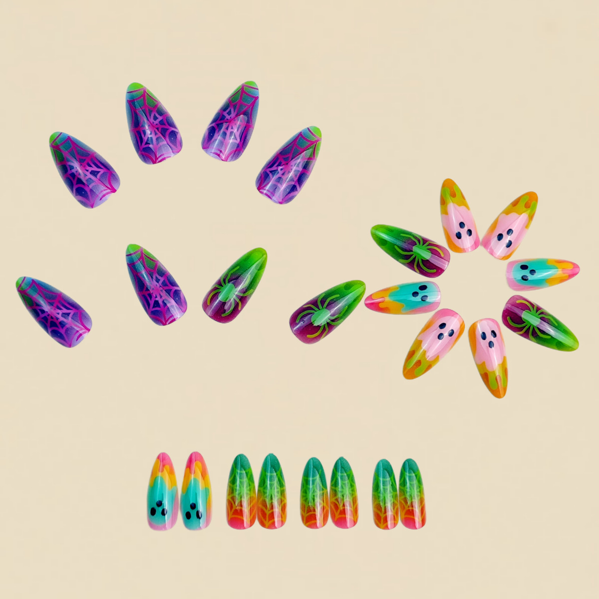 Neon gradiëntkleur Halloween p - Nail Art Full Color recensie en prijs