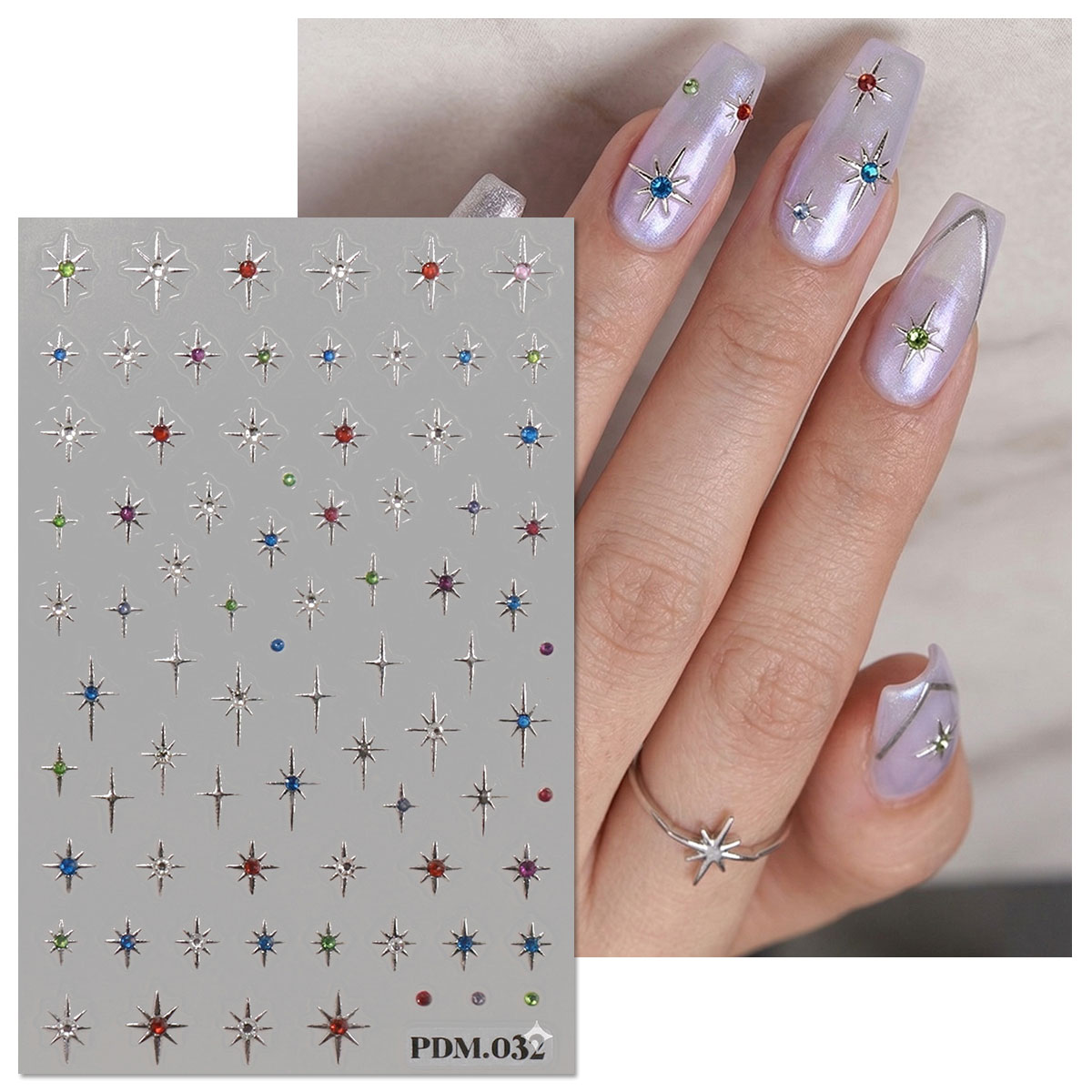 Gouden zilveren sterburst nage - Nail Art Ramadan recensie en prijs